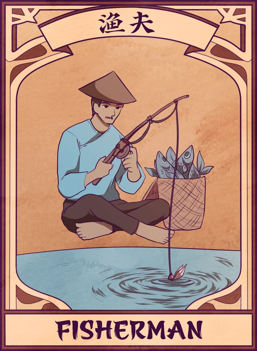 Fisherman, Mahjong Mirror card