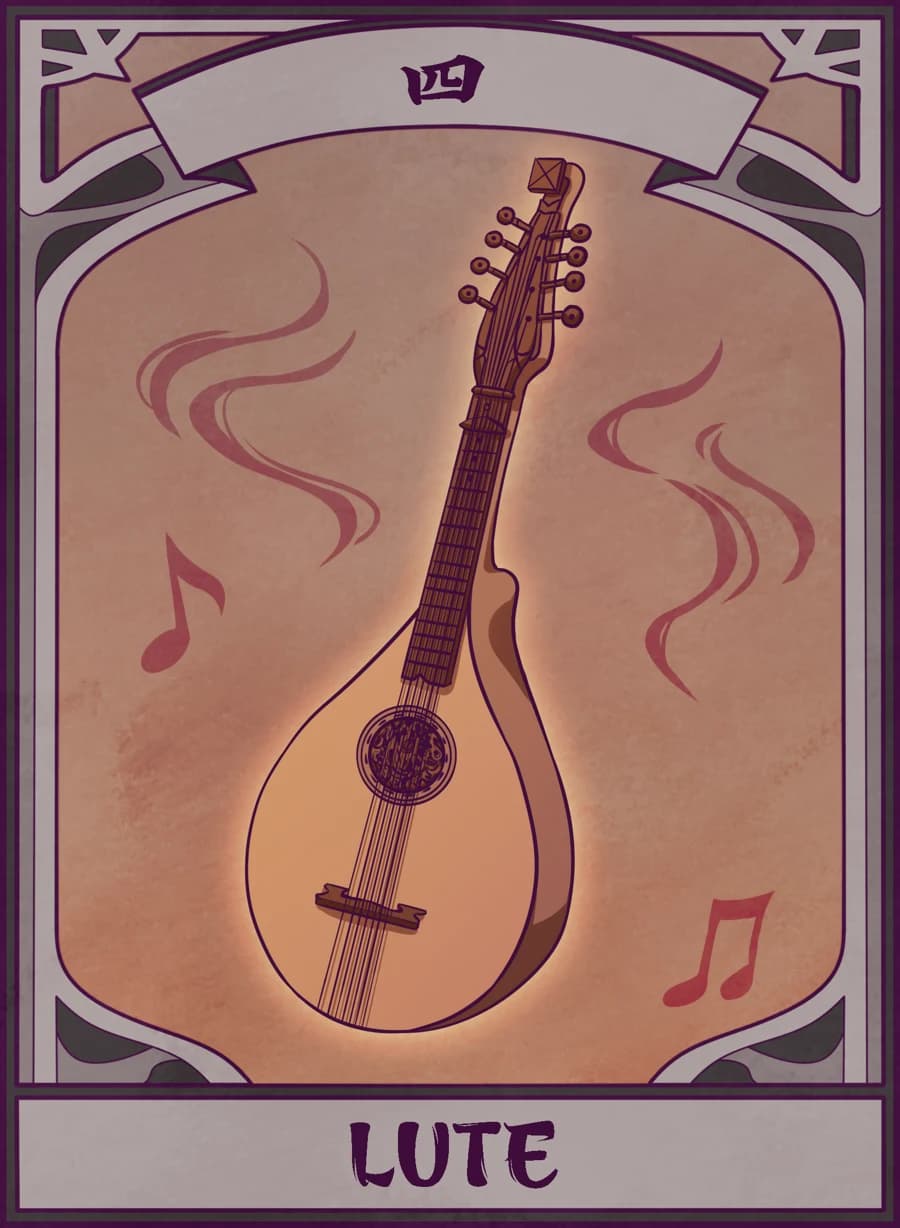 Lute, Mahjong Mirror card