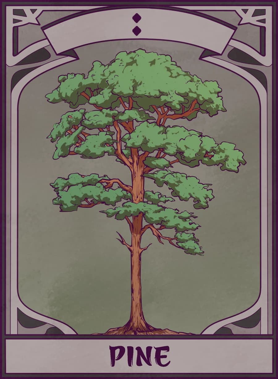 Pine, Mahjong Mirror card