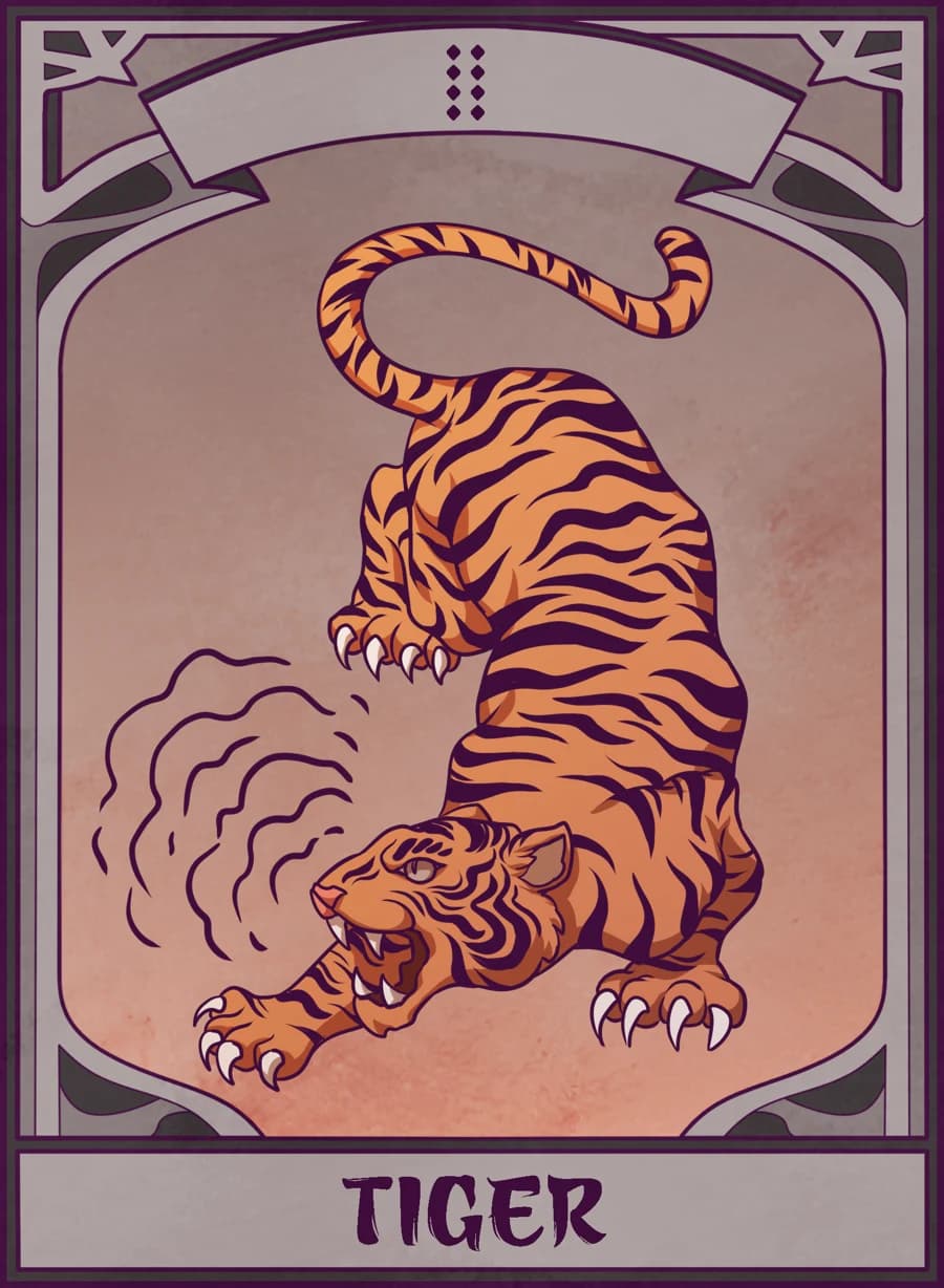 Tiger, Mahjong Mirror card