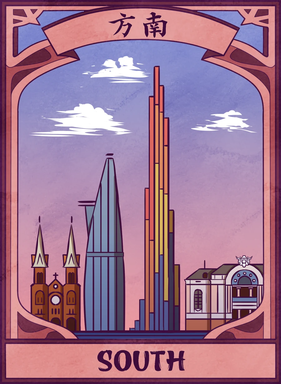 South — Mahjong Mirror card